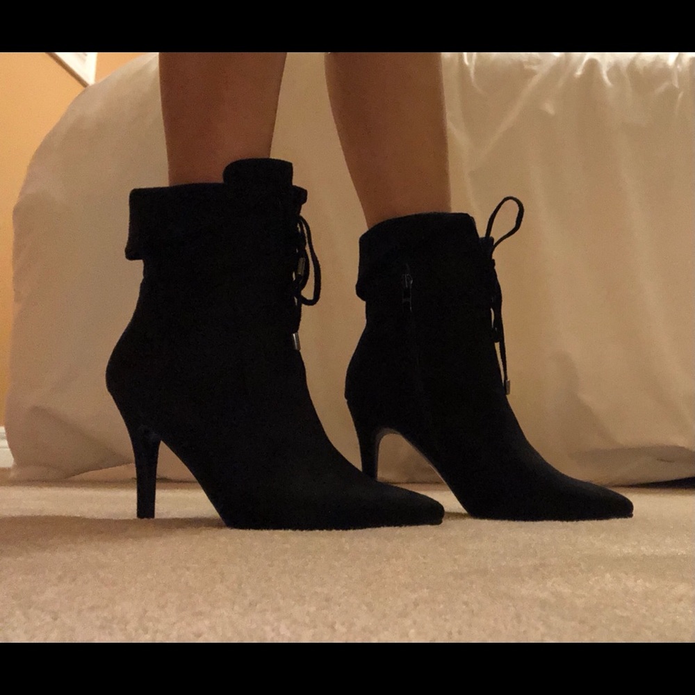 Faux Suede Pointy Toe Ankle Boot